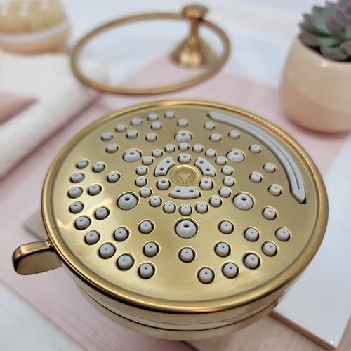 Symmons HydroMersion Classic 4 Inch Multifunction High Pressure 7 Mode Round Adjustable Showerhead in Brushed Bronze - Image 4