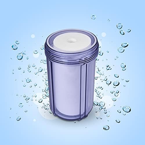 High Capacity 10 x 4.5-Inches Transparent Whole House Water Filter Purifier System with Presser Relief Button, 1” Inlet/Outlet Brass Port & Yearly Supply (4) Polypropylene Sediment Cartridges 5 Micron - Image 5