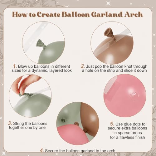 CROSSFINGERS Pink Green Brown Balloon Arch Kit for Christmas Decorations - Image 6