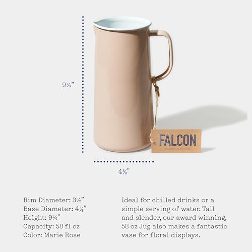 Falcon Enamelware Pitcher (57 oz), Metal Pitcher with Spout & Handle - Image 2