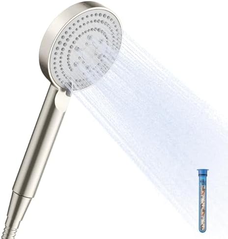 OFFO Filtered Shower Head with Hose, 20 Stage Shower Head with Filters with 60" Stainless Steel Hose, 4” Face High Pressure 6-Mode to Remove Chlorine, Brushed Nickel by OFFO