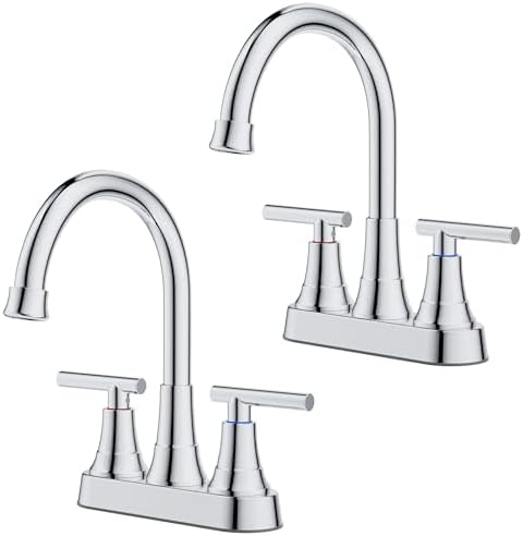 FORIOUS 4 in Centerset Bathroom Faucet Chrome 2 Hole for Commercial 2 Pack by FORIOUS