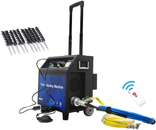TECHTONGDA Air Condensers Copper Pipe Cleaner for 0.5-0.7 Inch Pipeline Diameter, 110V Chiller Condenser Tube Cleaning Machine with 0-1400rpm Adjustable Speed, 24.9ft Flexible Shaft by TECHTONGDA