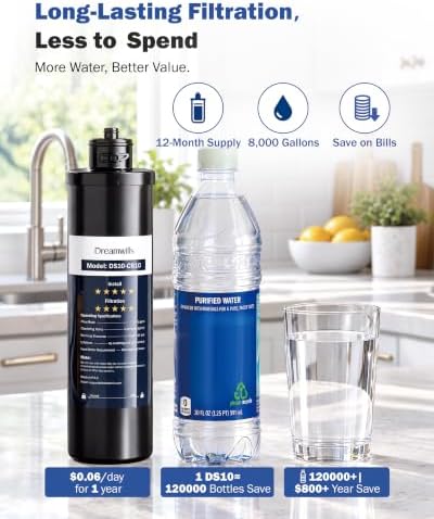 Dreamwills DS10 Under Sink Water Filter System, 1.3 GPM High Flow, 1 Year - Image 5