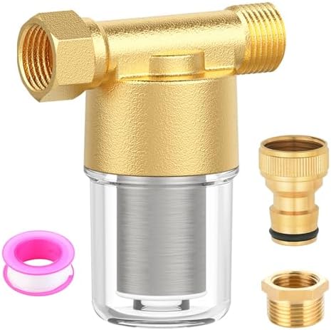 Reusable Sediment Water Filter for Water Heaters - Prevents Yellowing & Clogging, Efficiently Removes Dirt/Rust, Universal Fit for Home/Plumbing/RV by Unknown