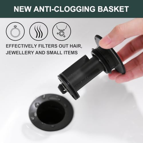 KENES 2 Pack Oil Rubbed Bronze Pop Up Bathroom Sink Drain with Overflow - Image 4