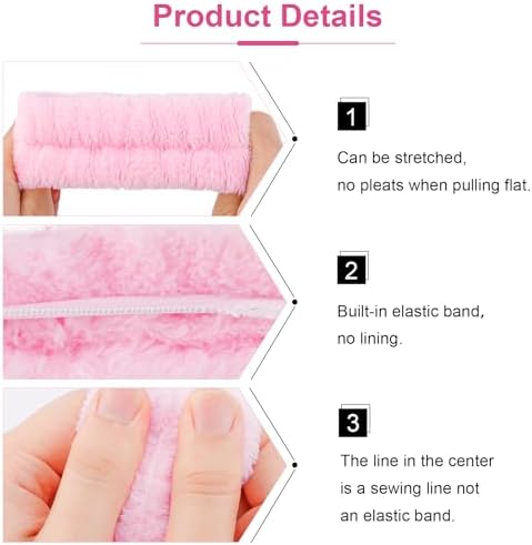 VELSCRUN 6 Pack Spa Headband, Makeup Headband, Face Wash Headbands, Skincare Headbands, Pink Sponge Hair Band Bow Tie Spa Head Band for Washing Face Wristband Set Hair Accessories for Women Girls - Image 6