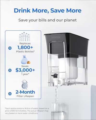 Waterdrop WFD-03L Water Filter Dispenser, TDS Reduction, 35-Cup, White - Image 6