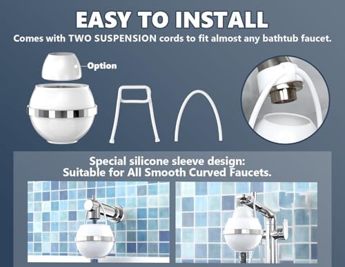 Bath Water Filter for Tub Faucet with Overflow,2,500 Gallons of Filtration,Remove contaminants,Chlorineand Fluoride,Hard Water Softener,Enhances The Health of Skin,Hair,Nails(Premium Version) - Image 5