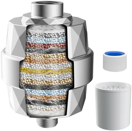 Universal Shower Head Filter, High-Output Shower Filter Hard Water, Chrome by iFealClear