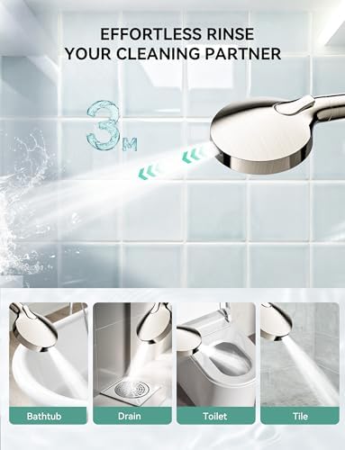 Magichome Shower Head with Handheld, High Pressure 10-Spd Detachable Chrome Showerhead with Stainless Hose - Image 4