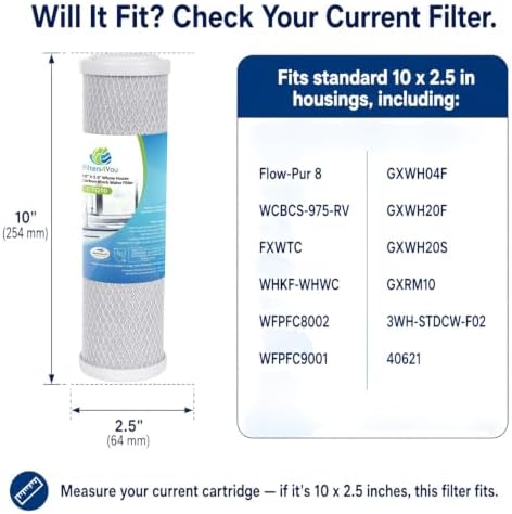 CFS Carbon Block Water Filter for CB3-SS6-05, CB3, Under Sink, 4 Pack - Image 2