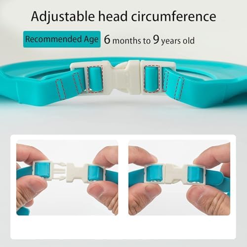 Baby Shower Cap Shield, Shower Cap for Kids, Visor Hat for Eye and Ear Protection for 0-9 Years Old Children,Cute Dinosaur/Crocodile/Hippo shape Makes the Baby Bath More Fun (Dinosaur, Blue) - Image 3