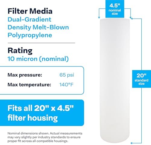 SpiroPure SP-DD-6010-20BB 20x4.5 BB Sediment Water Filter SDC-45-2010 (6PK) - Image 3