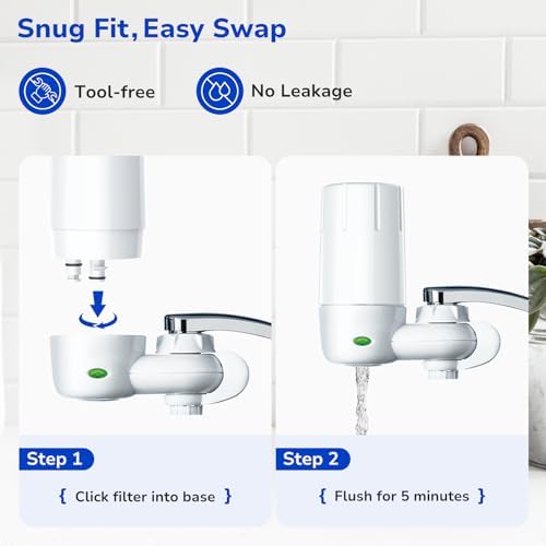 Fil-Fresh Faucet Water Filter for Brita® Filter Replacement, White, 2 Pack - Image 2