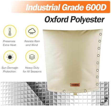 TOHONFOO 2-Way Open Backflow Preventer Pipe Cover Outside, 18"Wx34"H, Beige - Image 5