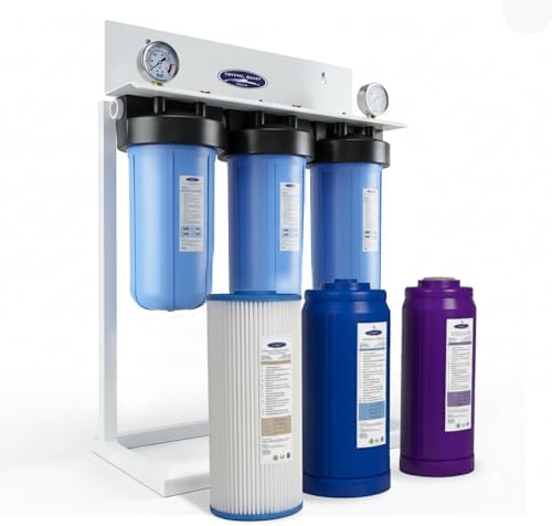 Crystal Quest Compact Whole House Water Filter, Smart Series (3-6 GPM | 1-2 People) with System Stand by CrystalQuest
