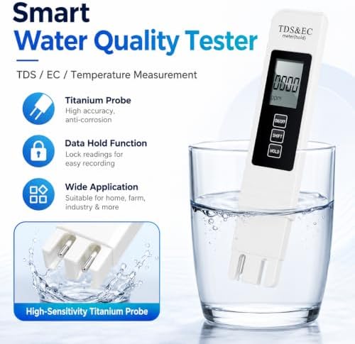 2026 All-New 4 in 1 Digital Water Tester, TDS Meter Digital Water Tester Accurate and Reliable TDS EC & Temperature(°C/°F) Meter, 0-9990PPM Water Tester for Drinking Water Aquariums Swimming Pool (2) - Image 3