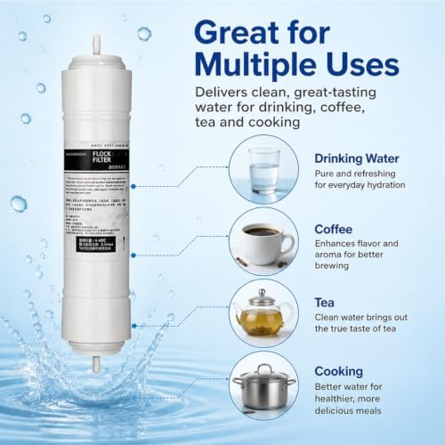 4 Pack 11" X 2.5" CTO Sintered Carbon Block Water Filters, 1/4" Straight Rod Quick-Connect Replacement Cartridges for Under Sink RO System(1/4 Inch Fitting) - Image 4