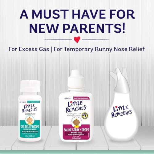 Little Remedies New Baby Essentials Kit with Saline Nasal Spray, Diaper Rash Cream, Gas Relief Drops, Gripe Water & More, Safe for Newborns, Multi-Color - Image 3