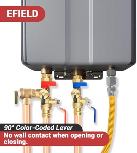 3/4" EFIELD IPS Isolator Tankless Water Heater Service Valve Kit - Image 6