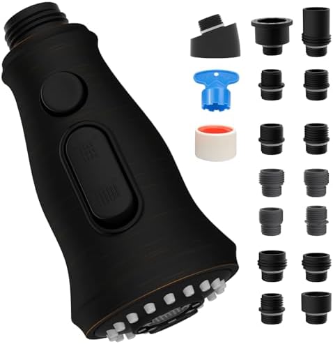 Universal Kitchen Sink Faucet Head, 3 Modes, 15 Adapters, Oil-Rubbed Bronze by Greatcomfortathome