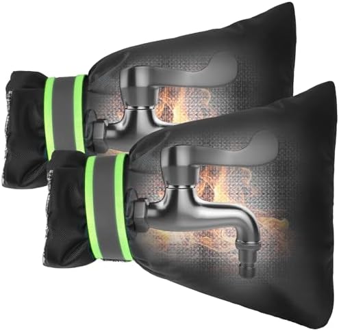 Outdoor Faucet Covers for Winter Freeze Protection, Kanosan 8.3"H X 6.7"W Thickened Reflective Outside Spigots Covers Hose Bib Insulated Sock for Winter Cold Weather, 2 Pack Black by KANOSAN