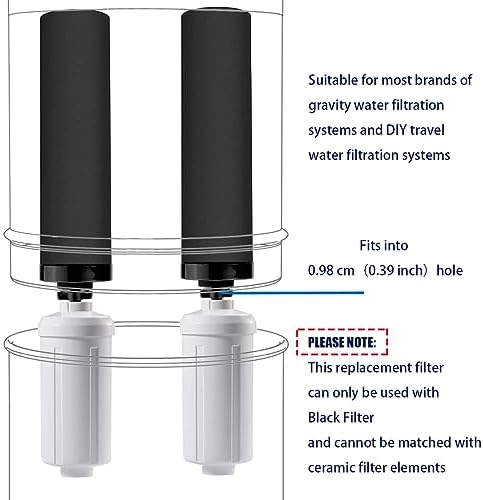 Huining 4PCS Fluoride and Arsenic Water Filter Replacement for Purification System - Gravity Filter for Travel and Bucket Filtration - Image 2