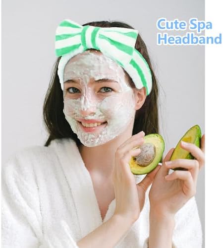 Ondder 8 Pcs Spa Terry Cloth Headbands for Skincare, Makeup, Face Wash - Cute Hair Bands with Bow for Women - Image 4