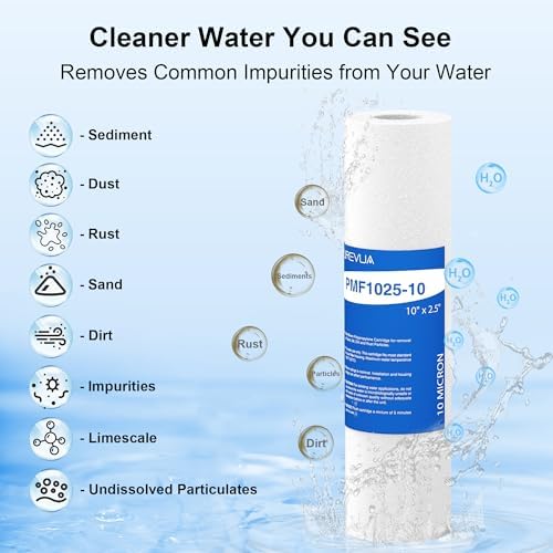 10 Micron 10" x 2.5" Sediment Water Filter Cartridge, 6-Pack - Image 4