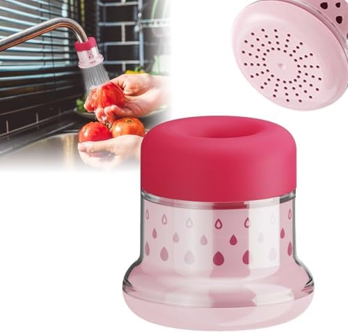 Faucet Water Filter,Splash Proof Softener Parts,Detachable Leak Proof F́aucet Mount Sink Purifier for Kitchen Shower Home Hotel Restaurant Apartment (Red) by ROTORS