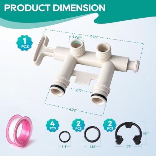 7370286 Water Softener Bypass Valve kit with Clips & O-Rings,PTFE Seal Tape - Image 5
