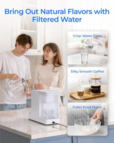 Waterdrop C2S Countertop RO Filtration System, 40oz Autofill Glass Pitcher - Image 4