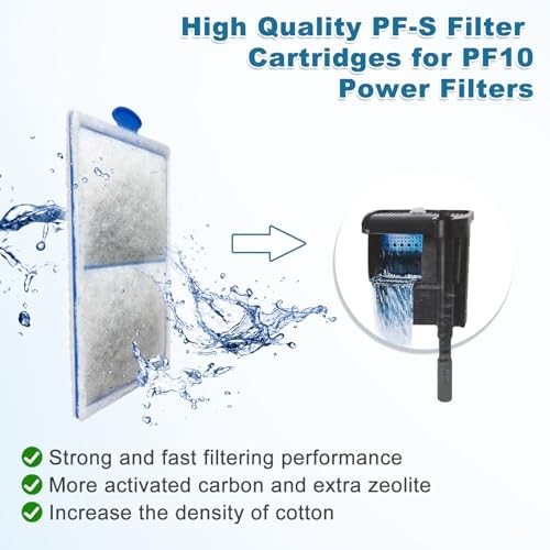 driamor 10 Pack PF-S Fish Tank Filter Cartridges Compatible with PF10 Power Filters Small Fish Tank Filters Cartridge Thickened Cotton with Zeolite Aquarium Filter Cartridge Replacement - Image 2
