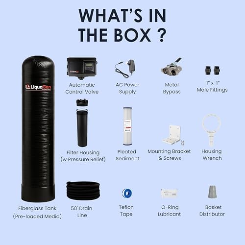 LiquaGen Whole House Well Water Filtration System with Sediment Pre-Filter & AIO Air Oxidation Stage, High-Flow Point-of-Entry Filtration for Iron, Sulfur & Manganese Reduction (1-3 Bathrooms) - Image 2