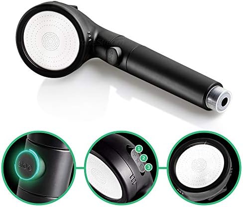 StoneStream Ionic Filter Shower Head with 4-in-1 Wall Adapter, Matte Black - Image 6