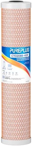 PUREPLUS 5 Micron 20"x4.5" KDF & Carbon Whole House Water Filter, 1 Pack by PUREPLUS