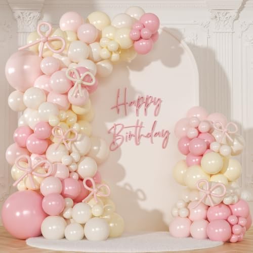 Pink and Yellow Balloon Arch Kit for Lemon Birthday Party Decorations by NUTTYBASH