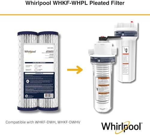 Whirlpool 10" x 2.5" Whole House Sediment Water Filters, WHKF-WHPL Pleated Filter, 20 Micron, NSF Certified Reduces Sand, Soil, Silt & Rust for Standard Filter Housings, 2-Pack - Image 3