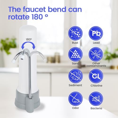 Countertop Water Filter, Amwater 5-Stage Countertop Water Filter Washable Filter Element, 8000 Gallons - Image 6