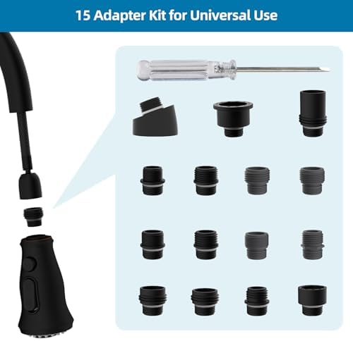 Universal Kitchen Sink Faucet Head, 3 Modes, 15 Adapters, Oil-Rubbed Bronze - Image 2