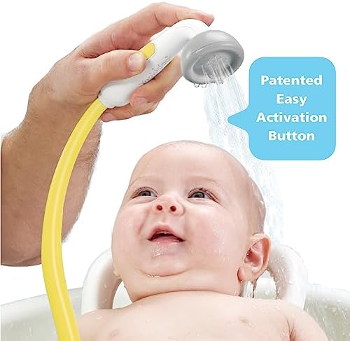Yookidoo Baby Bath Shower Head - Elephant Water Pump and Trunk Spout Sprayer and Rinser-Control Water Flow from 2 Knobs Baby Bath Time Essentials for Newborn Babies in Tub Or Sink (Yellow) (Pack of 2) - Image 3
