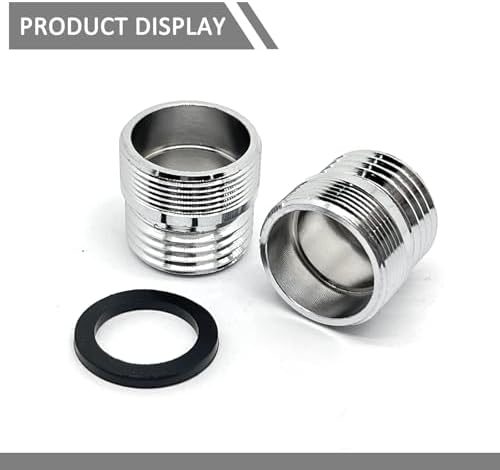 2 Pcs 22mm Male to G1/2 Male Thread Metal Faucet Adaptor,Brass Kitchen Sink Aerator Adapter,For Connecting Water Filter,Garden Hose,With Gaske - Image 4