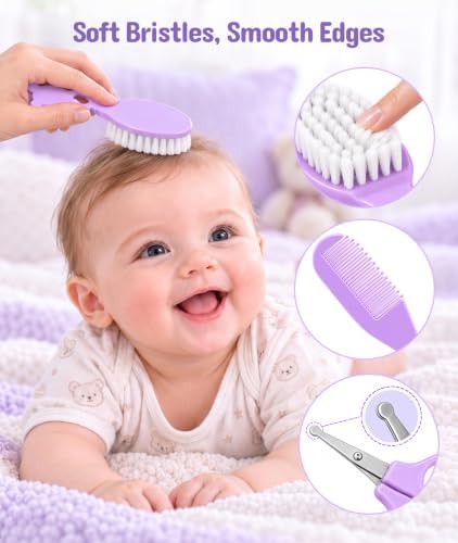 YASEW Baby Grooming Kit with Electric Nail Trimmer, Baby Shower Gift Purple - Image 4