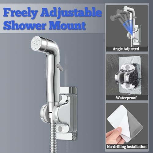 Dog Shower Sprayer Attachment, YDmeet 100 Inch Dog Washing Hose for Fast and Clean Pet Showering, Multifunctional Wand with Turn Off, Brass 3 Way Diverter, No Drill Holder, Chrome - Image 5