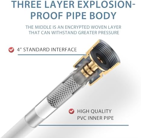 48 Inches White PVC Shower Hose Extra Short For Bidet - Image 2