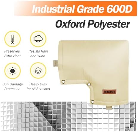 Backflow Preventer Insulation Cover for Vacuum Breaker, 13"W x 12"H, Beige - Image 4