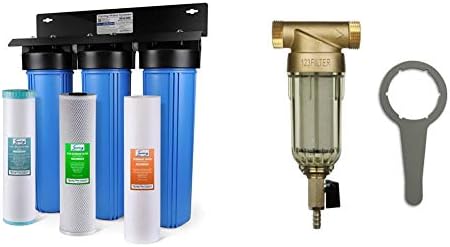 iSpring WGB32BM 3-Stage Whole House Water Filtration System & WSP50 WSP-50 WSP-50-Reusable Whole House Spin Down Sediment Water Filter 50 Micron, 1" MNPT + 3/4" FNPT, 50 Micron, Brass by Unknown