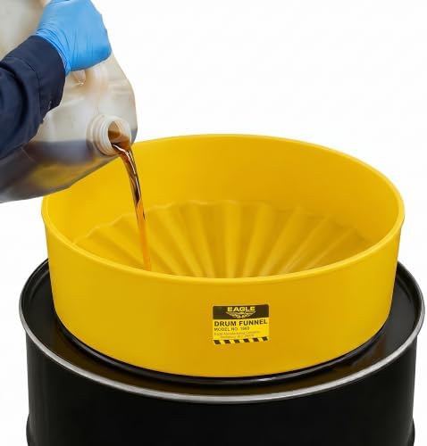 Eagle Drum Funnel for 30 and 55 Gallon Drums, Yellow by Eagle