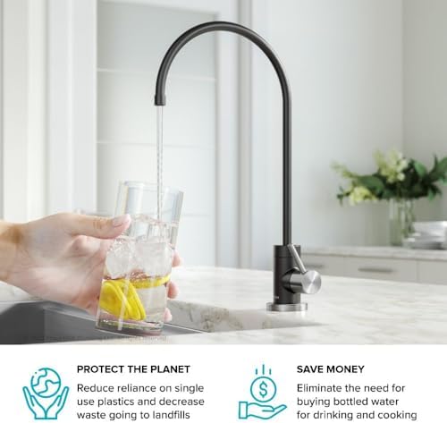 KRAUS® Purita™ Single Handle Drinking Water Filter Faucet for Reverse Osmosis or Water Filtration System in Spot-Free Stainless Steel/Matte Black, FF-100SFSMB - Image 7